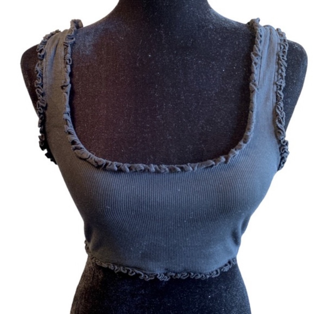 Zara Ruffled Seam Cropped Tank